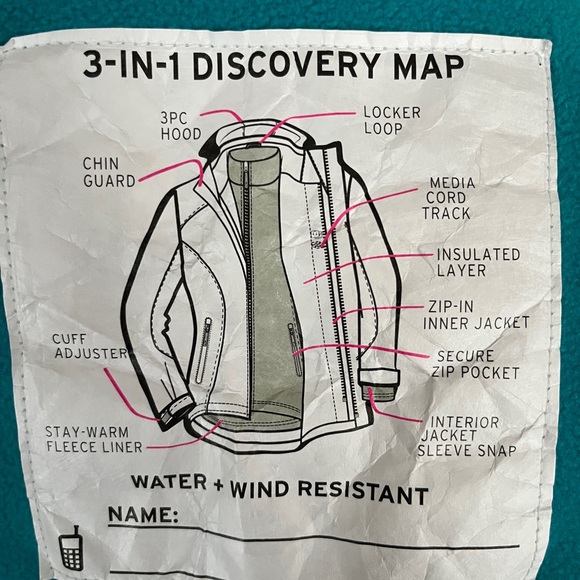 BNWOT Champion 3 in 1 coat system with zip out wind proof fleece - Picture 7 of 7